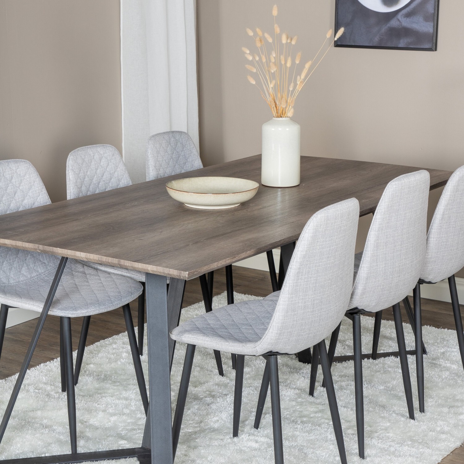 Matgrupp Venture Home Madde med 6 Phoi Stolar Polyestertyg