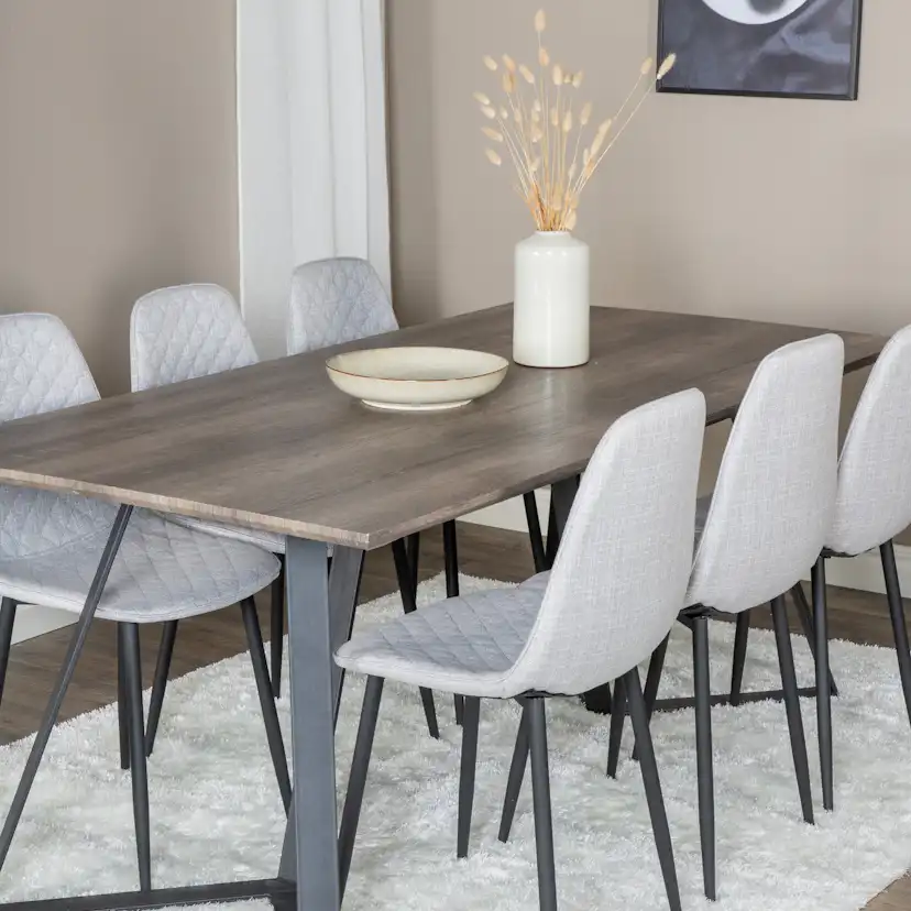 Matgrupp Venture Home Madde med 6 Phoi Stolar Polyestertyg