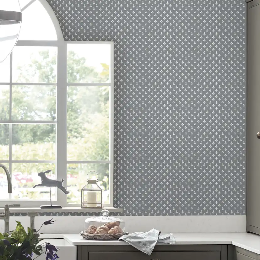 Tapet Laura Ashley Trefoil Slate Grå 119861