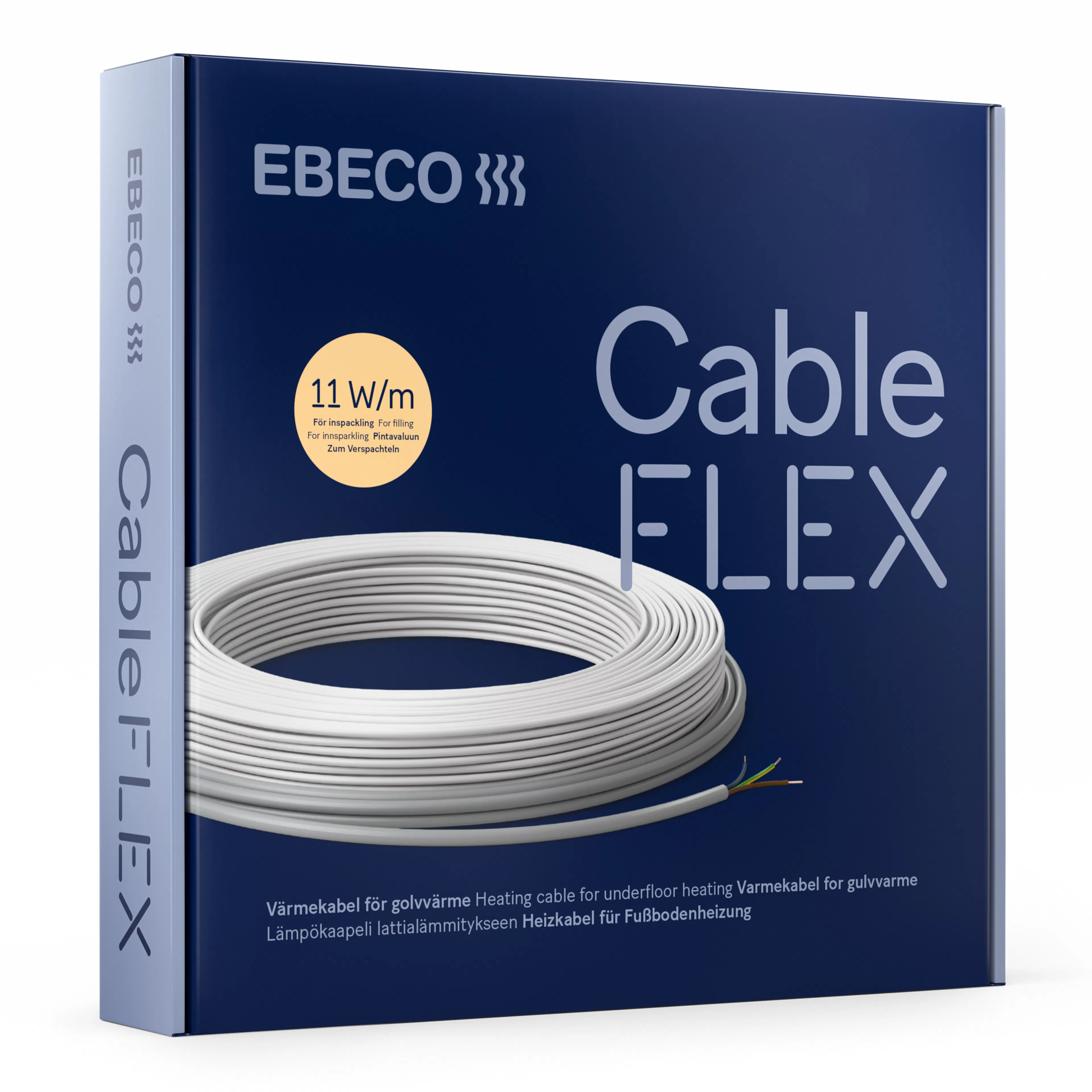 GOLVVÄRMEKABEL EBECO CABLEFLEX 8.9 M/100 W VIT Längd: 8.9 m