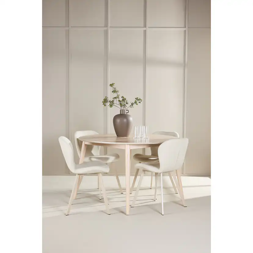 Matgrupp Venture Home Flora Ø120 cm med 4st Lilja Matstolar