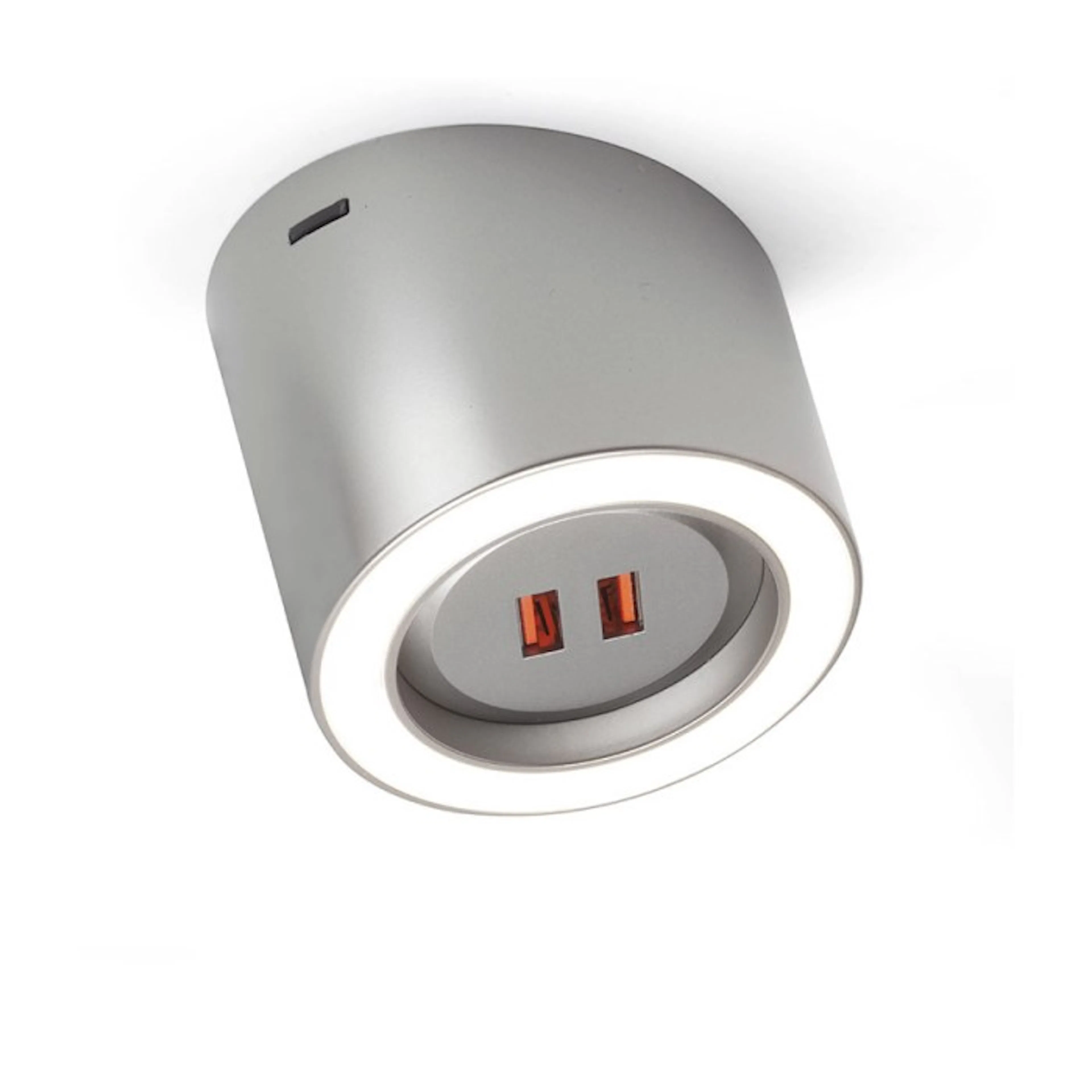LED-spot Unika 24V 4,5W  2X USB 2700K rf-look Rostfri look