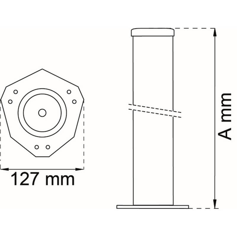 Bordsben Habo 501 Vit, Höjd: 870 mm