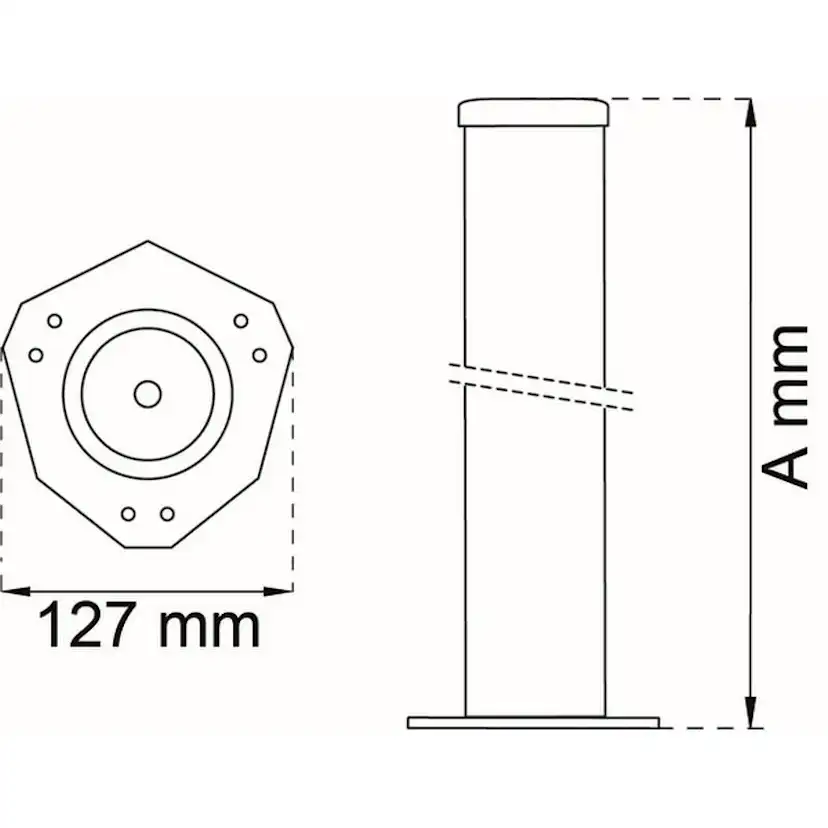 Bordsben Habo 501 Vit, Höjd: 870 mm