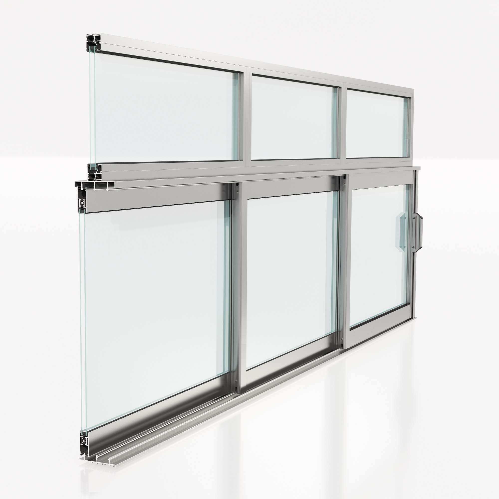 Skjutdörr med Överljus Landskap Robust Året Runt 2-del