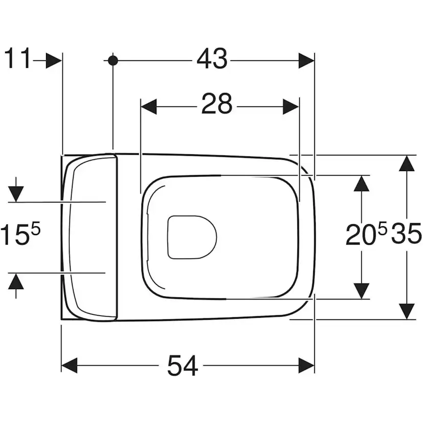 Vägghängd Toalettstol Geberit iCon Square Rimfree