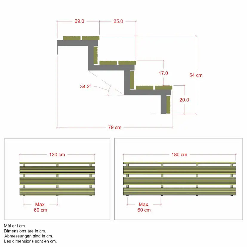 Terrasstrappa PLUS 34,2-180 Grader 5464
