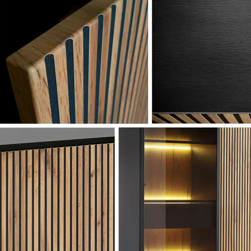 Vitrinskåp Scandinavian Choice Klinkerville med Belysning 104x83x39 cm