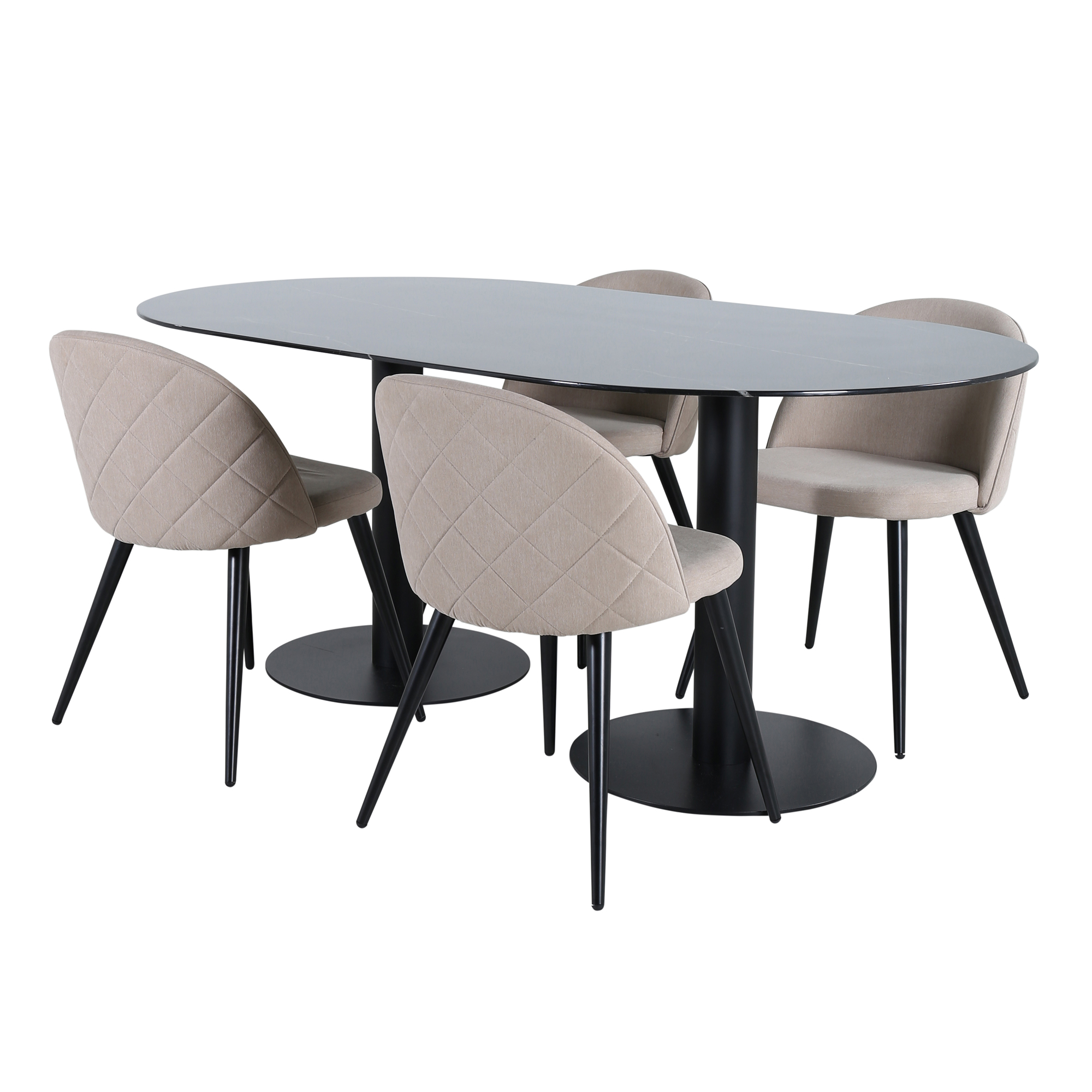 Matgrupp Venture Home Oslo med 4 Valentina Stitcthes Stolar