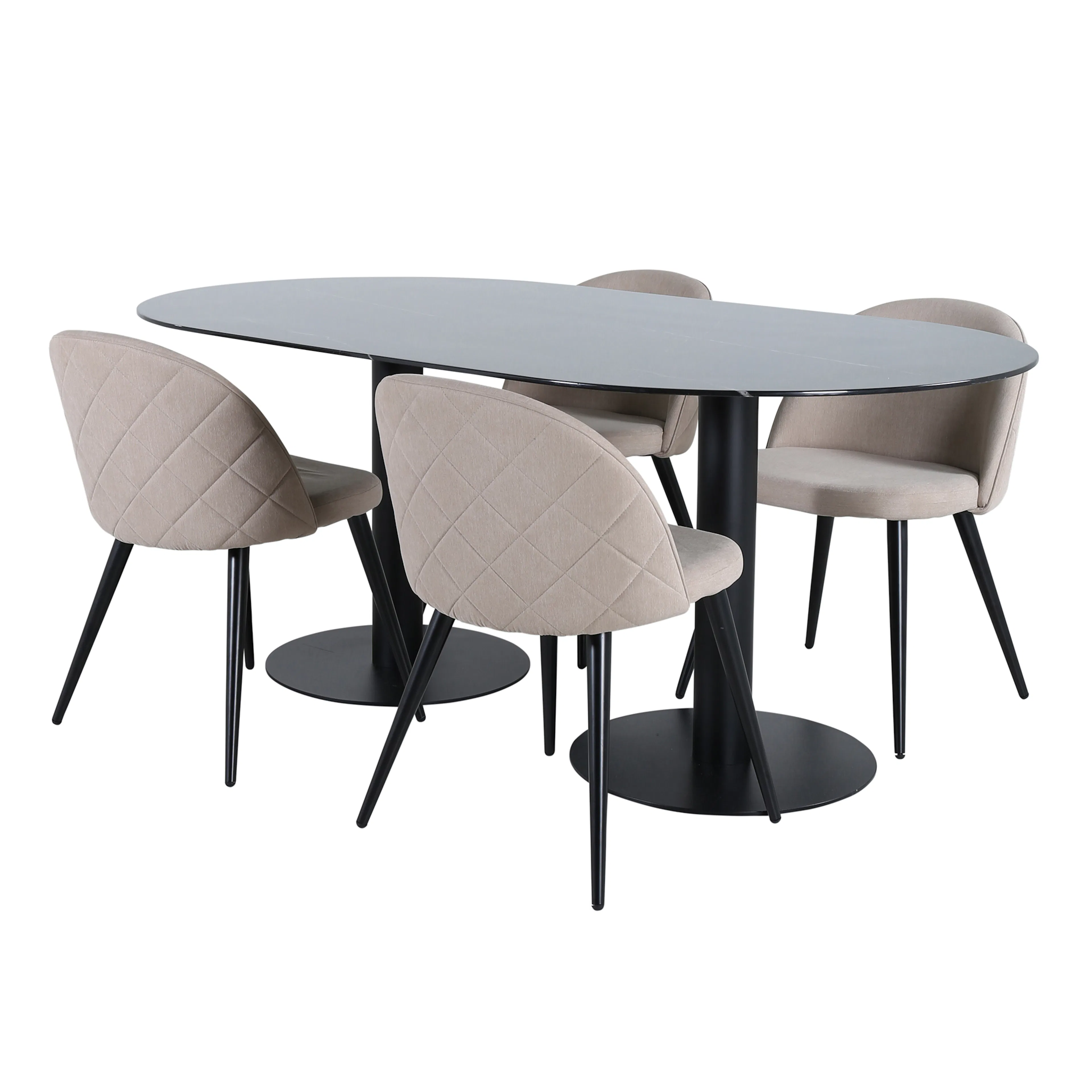 Matgrupp Venture Home Oslo med 4 Valentina Stitcthes Stolar