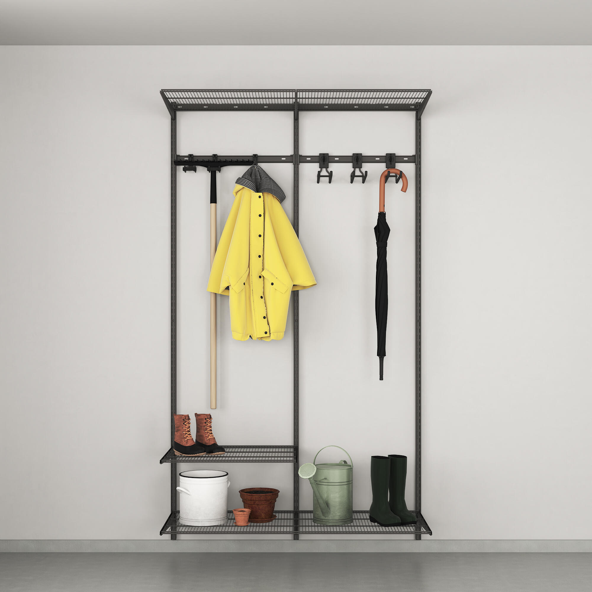 Trädgårdsförvaring Elfa Ready Solution 3 Garage+ B: 1248 mm med Täcklist