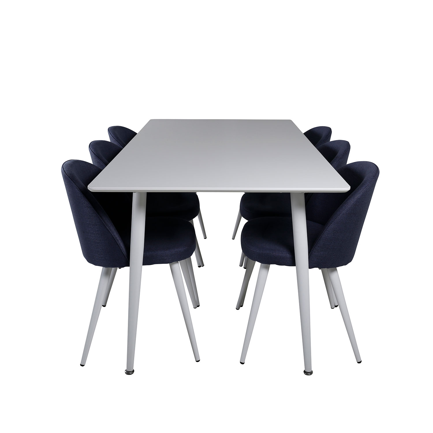 Matgrupp Venture Home Polar med 6 Velvet stolar