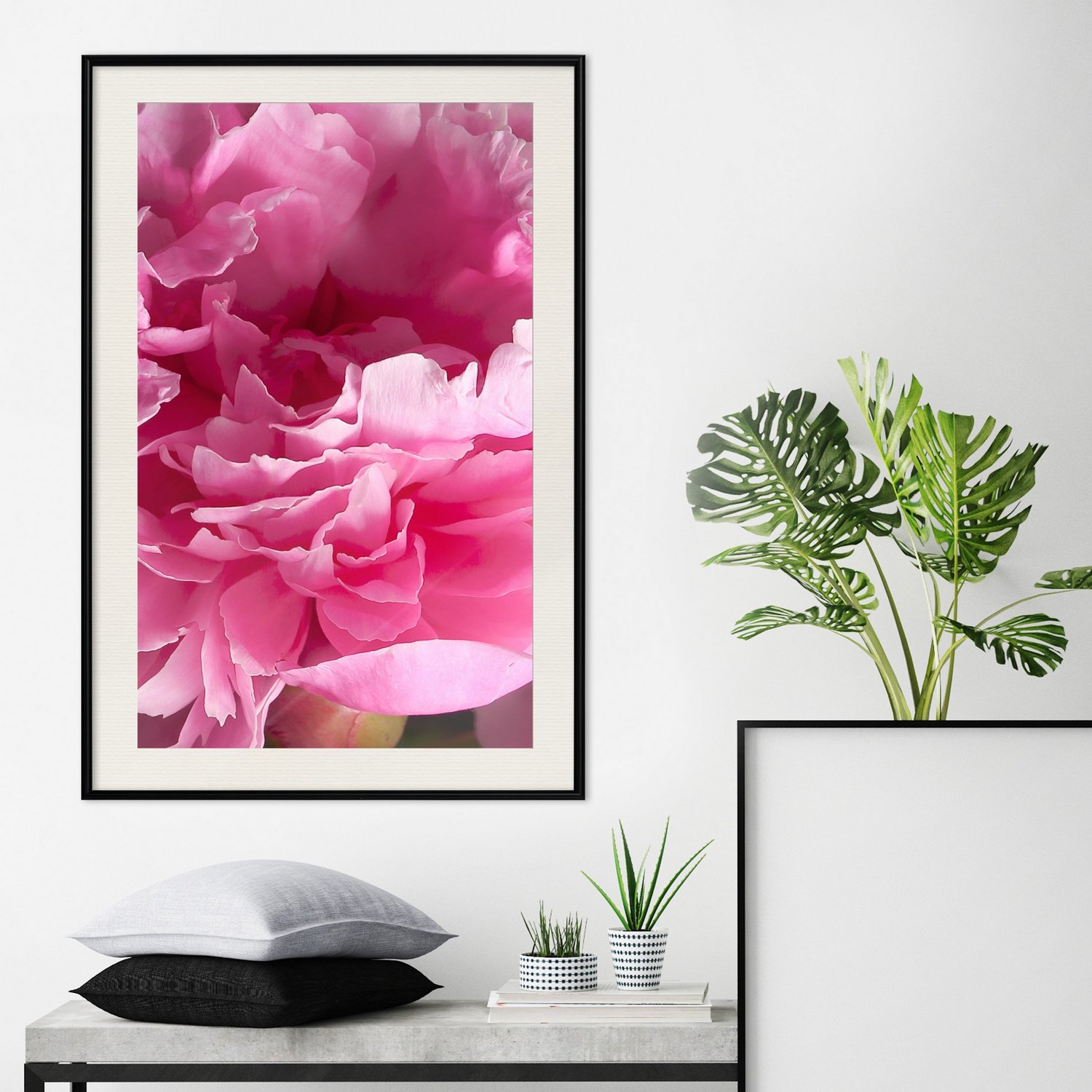 Affisch - Beautiful Peonies [Poster] 30x45 Svart ram med passepartout, 30x45 cm
