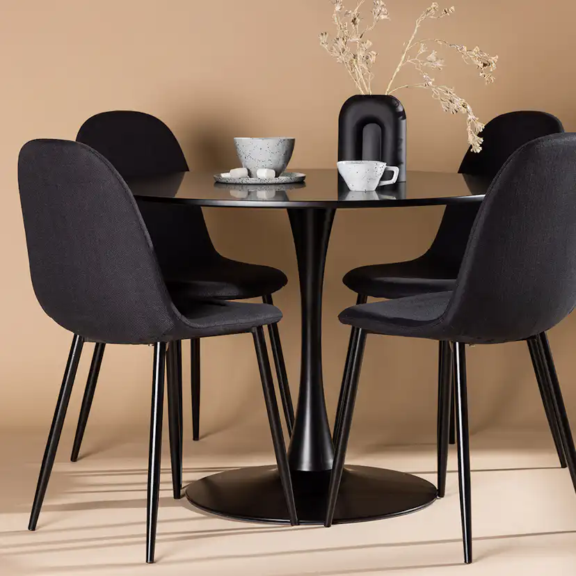 Matgrupp Venture Home Glade Ø 100 cm med 4 Polar Stolar