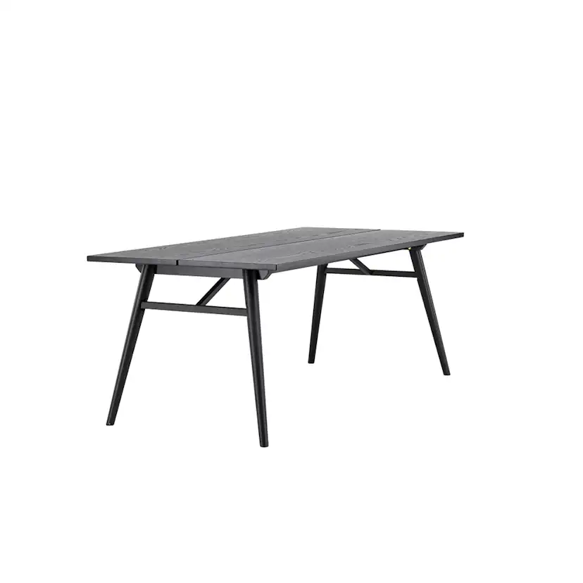 Matbord Venture Home Sleek Svart Fyrkantigt Bord i Ekfanér 195 cm