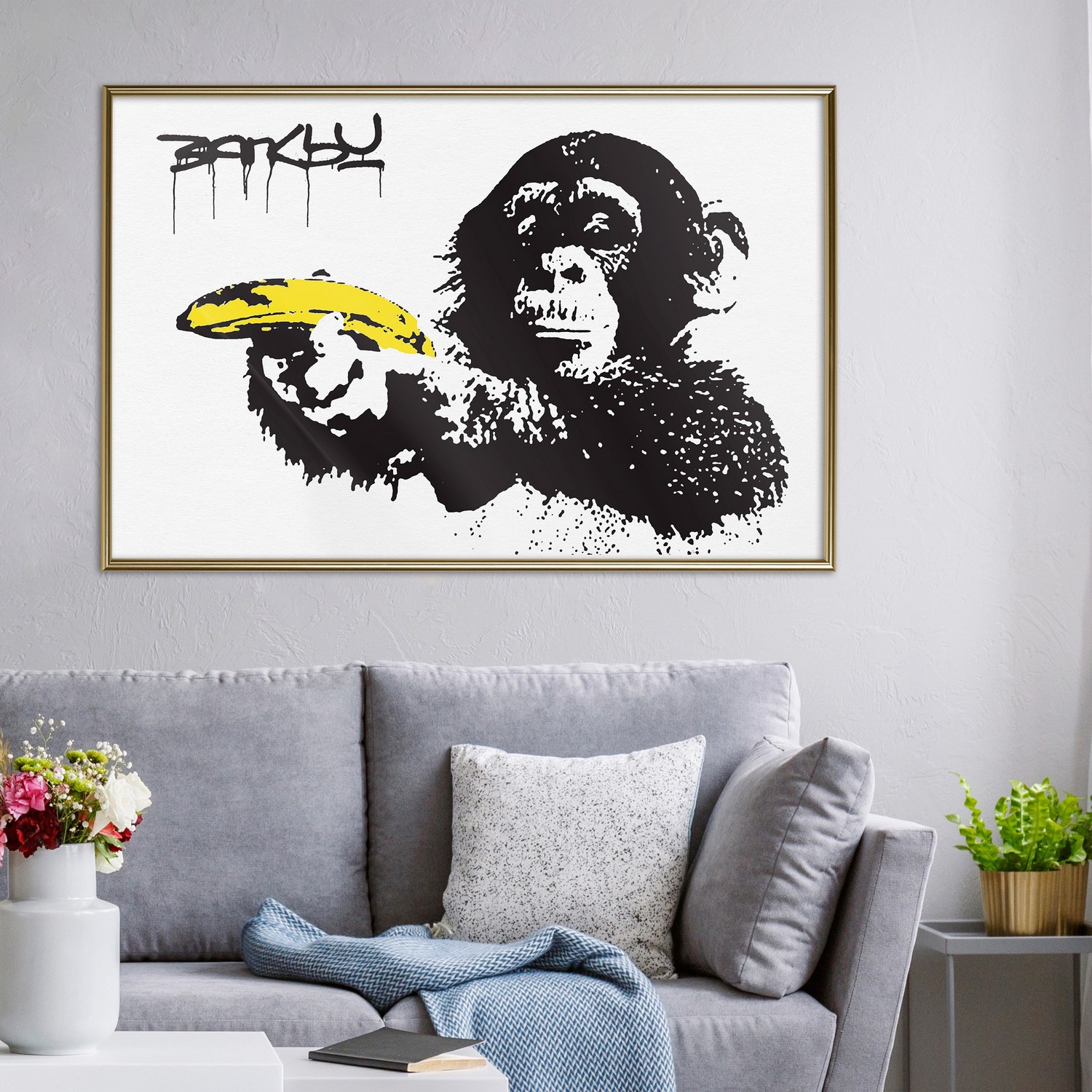 Affisch - Banana Gun [Poster] 60x40 Guld ram, 60x40 cm