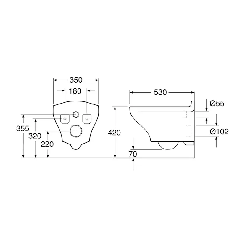 Vägghängd Toalettstol Gustavsberg Estetic C+ Hygienic Flush