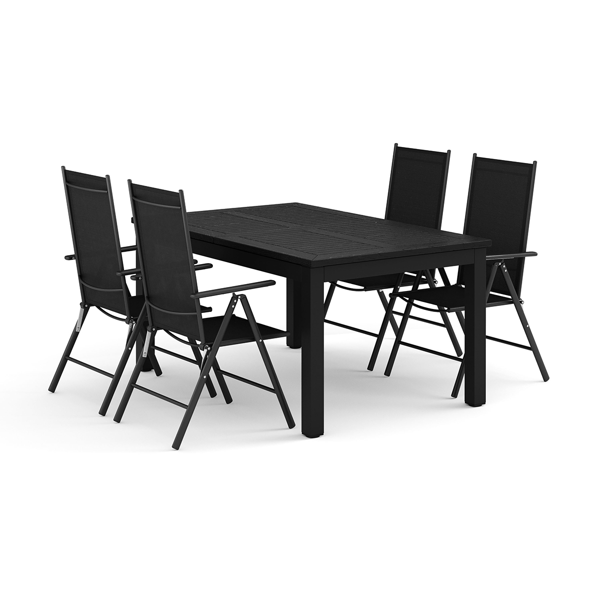 Trädgårdsgrupp Comfort Garden Monaco utomhus matgrupp förlängningsbart 150-250x90 med 4 Maggie positionsstolar