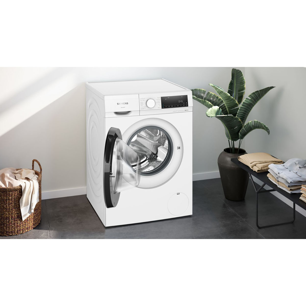 Frontmatad Tvättmaskin Siemens WG44G2ZPDN iQ500 med Kolborstfri Motor