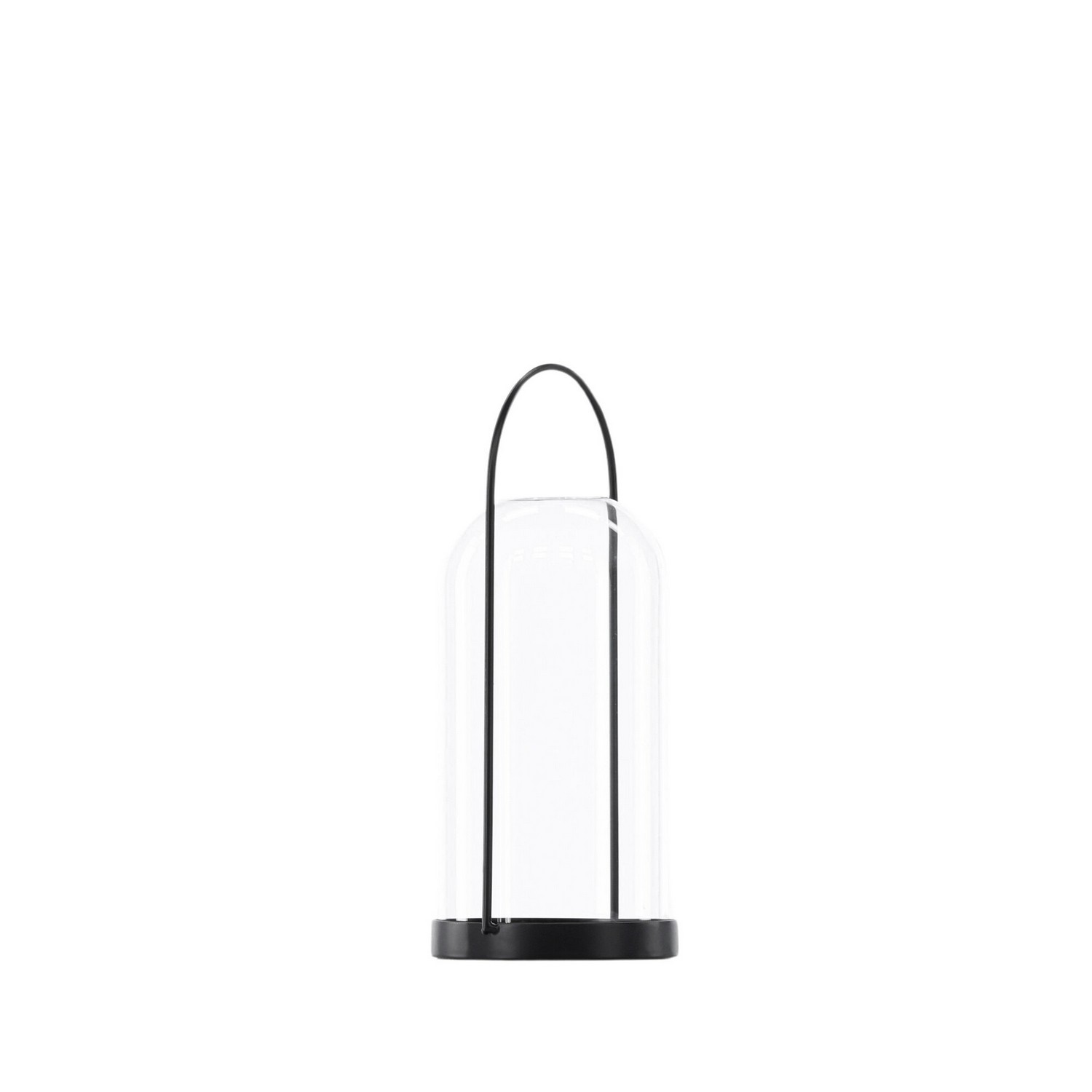 Flora Lantern -  Black/Clear Glass -  H25*11cm Diamater: 110 mm