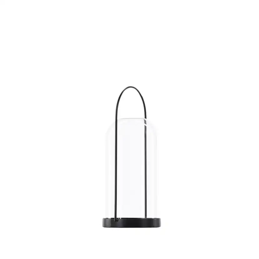 Flora Lantern - Black/Clear Glass - H25*11cm Diamater: 110 mm