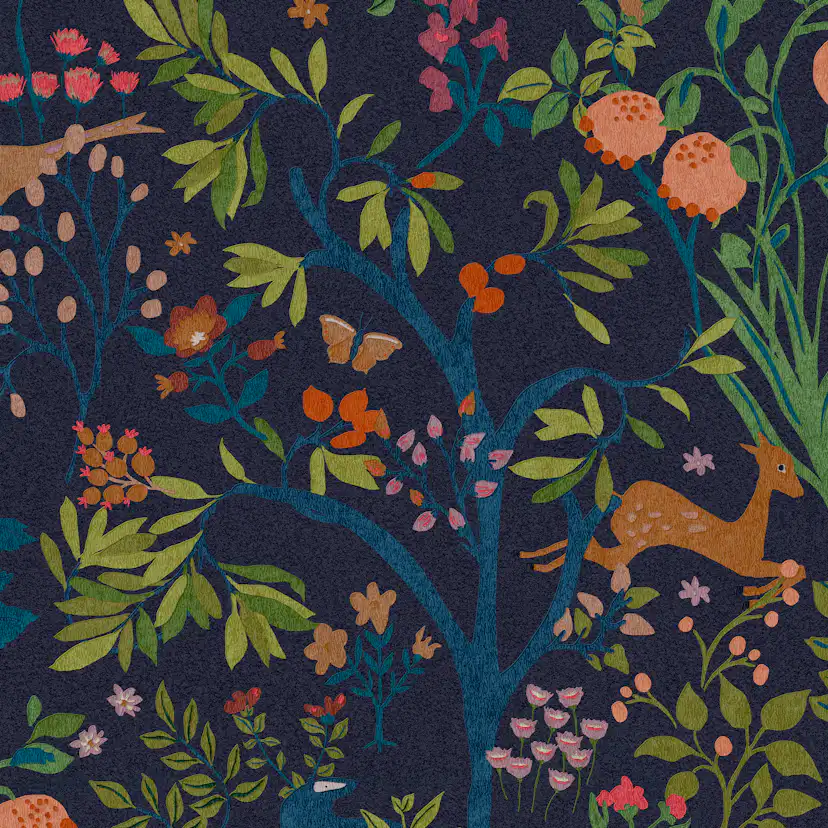 Tapet Joules Enchanted Träland Navy 120872