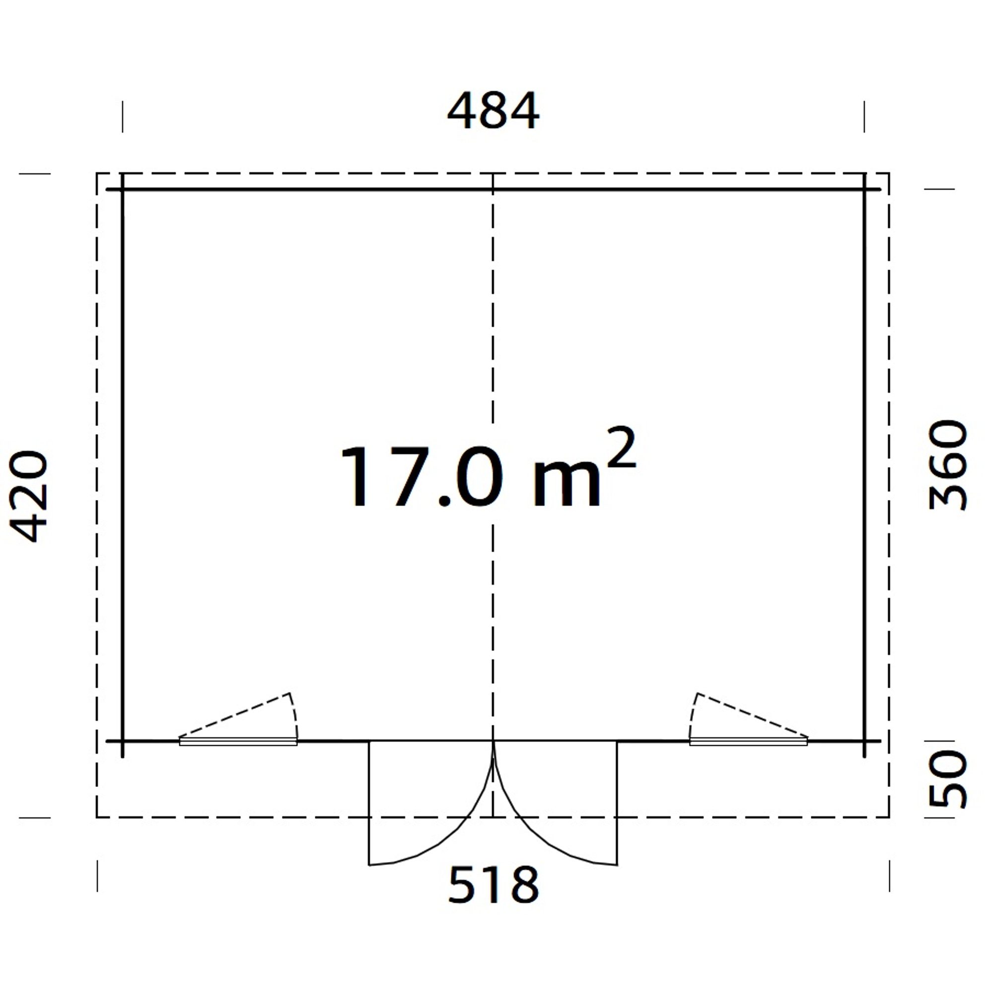 Klara 17,4 m2 (inv. 17,0 m2) Obehandlad