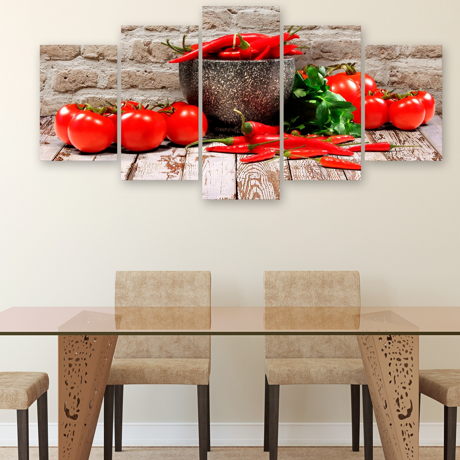 Tavla Arkiio Red Vegetables Brick 5 delar