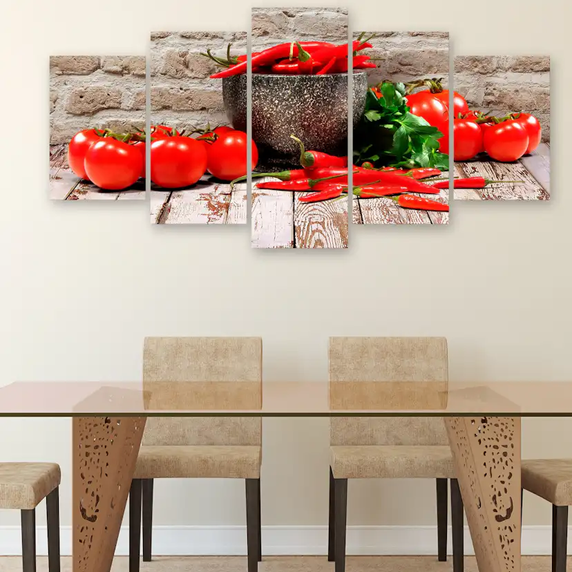 Tavla Arkiio Red Vegetables Brick 5 delar