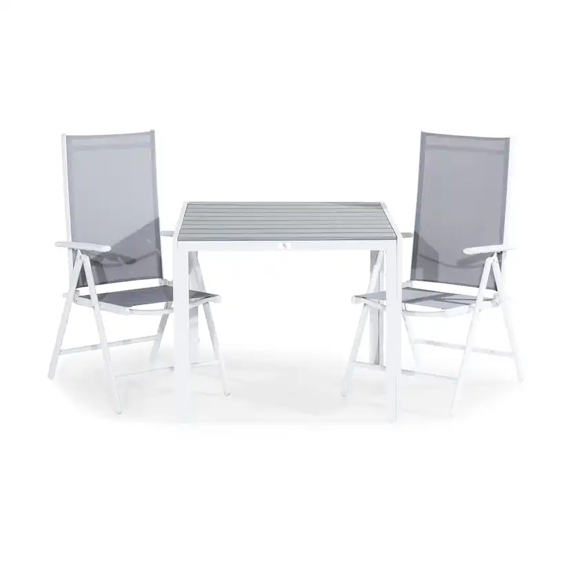 Trädgårdsgrupp Comfort Garden Tunis Matgrupp Utomhus 90x90 + 2 Maggie Positionsstol
