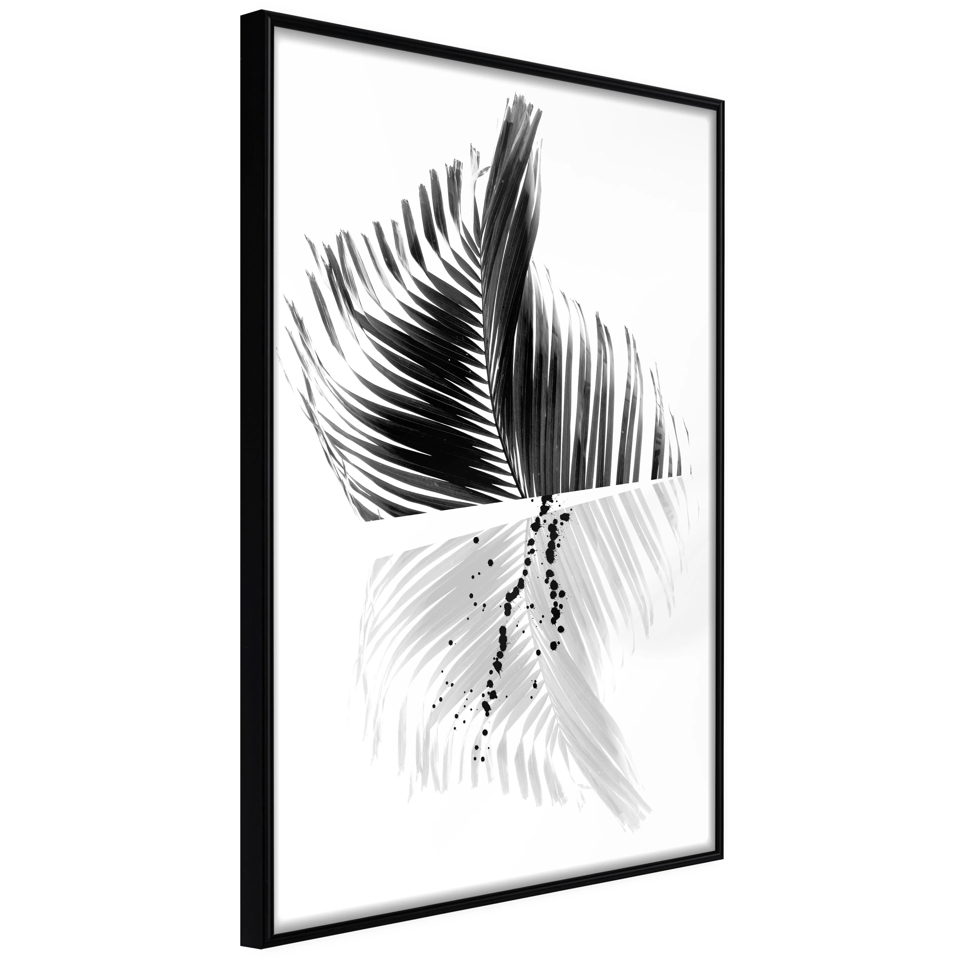 Affisch - Black And White Palm [Poster] 40x60 Svart ram, 40x60 cm