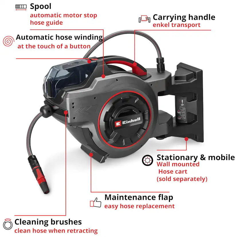 Slangvinda Einhell GE-HR 18/30-1 Li Utan Batteri & Laddare