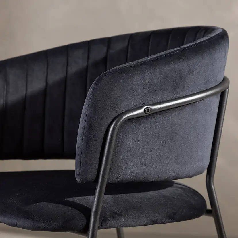 Matstol Selma Venture Home Svart Sammetsklädd Stol 2 st