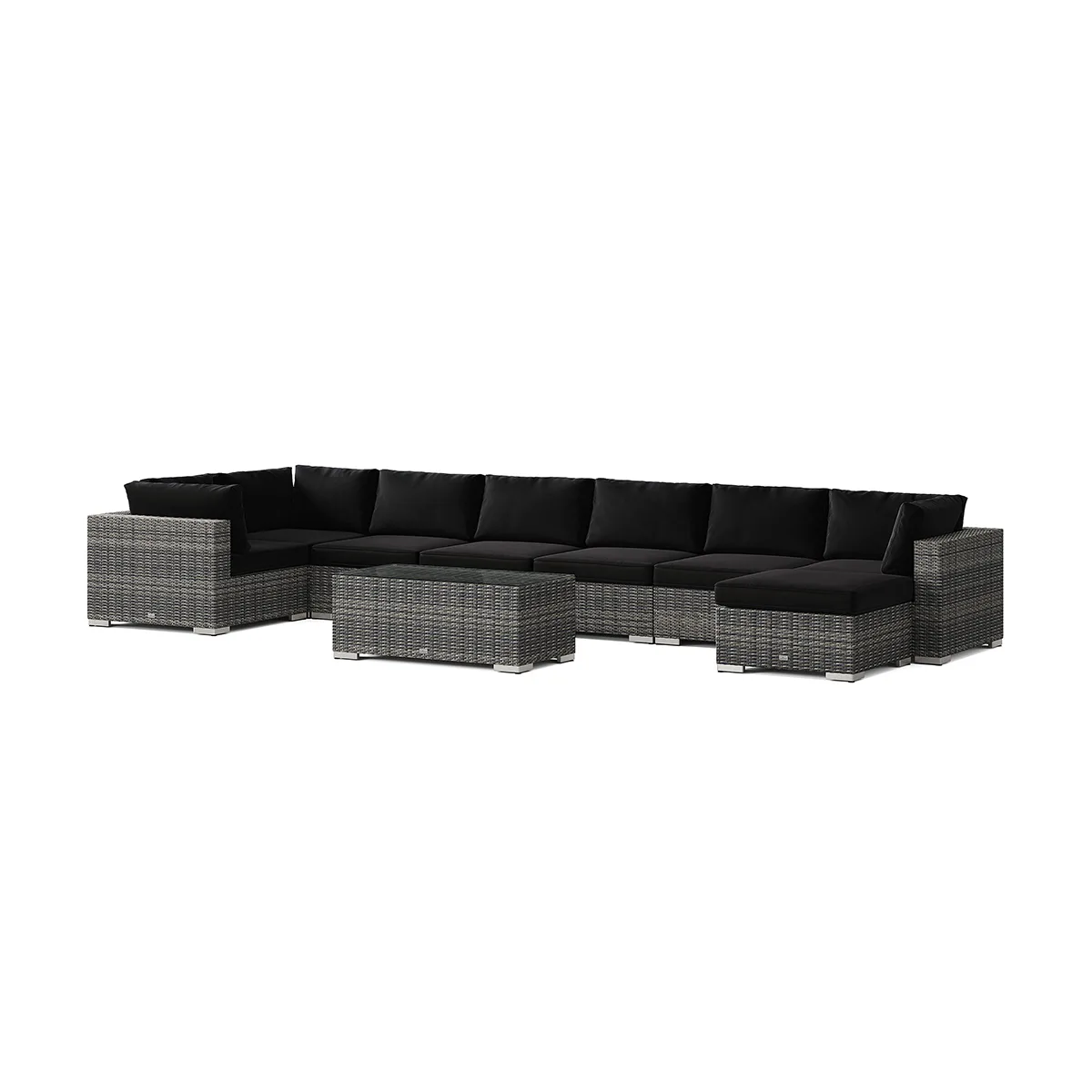 Loungegrupp Comfort Garden Bahamas U-formad utomhus loungegrupp 8-sits med vändbar divan och bord