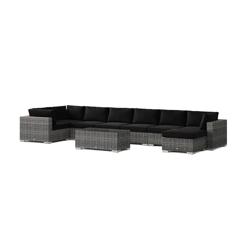 Loungegrupp Comfort Garden Bahamas U-formad utomhus loungegrupp 8-sits med vändbar divan och bord