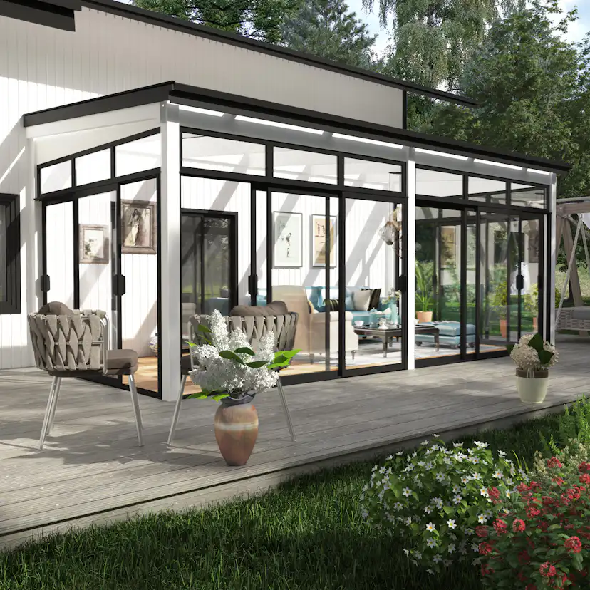 Skjutdörr med Överljus Landskap Robust Året Runt 2-del