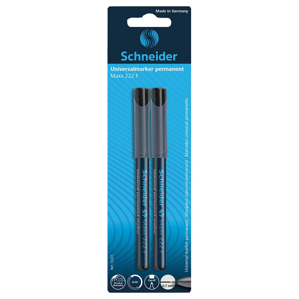 Märkpenna Schneider Maxx 222 Svart 2-Pack
