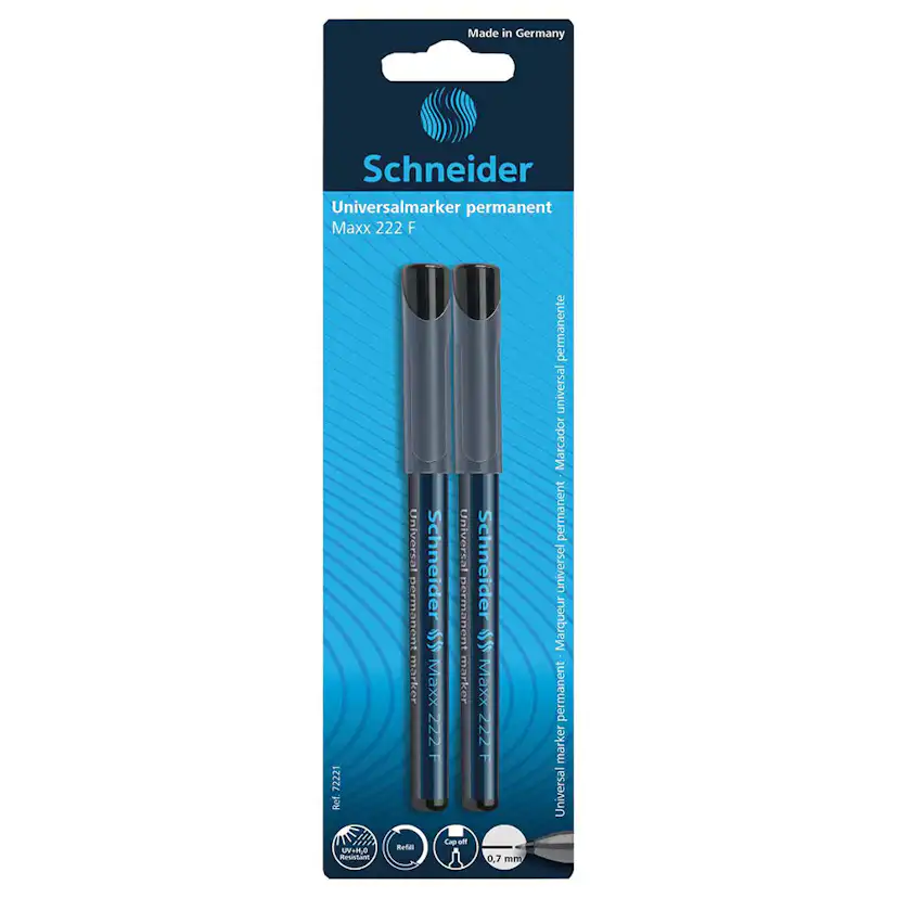 Märkpenna Schneider Maxx 222 Svart 2-Pack