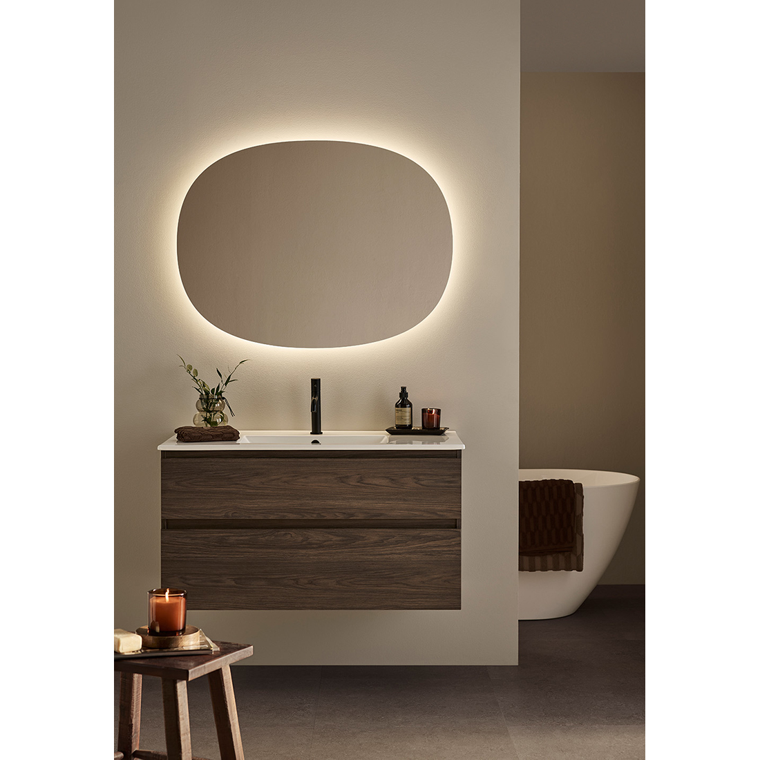 Spegel Hafa Ellipse LED 1000x750