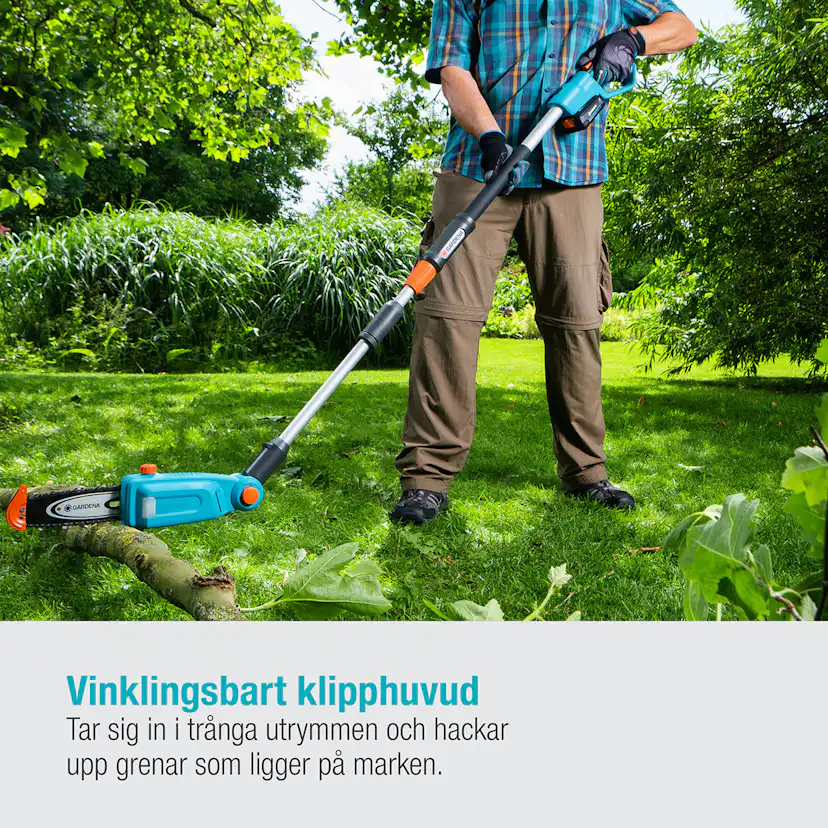 Teleskopisk Stångsåg Gardena TCS 20/18V P4A Komplett (2,5Ah batteri + standardladdare)