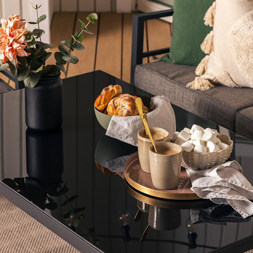 Loungegrupp Comfort Garden Ariany Utemöbler i Svart Aluminium