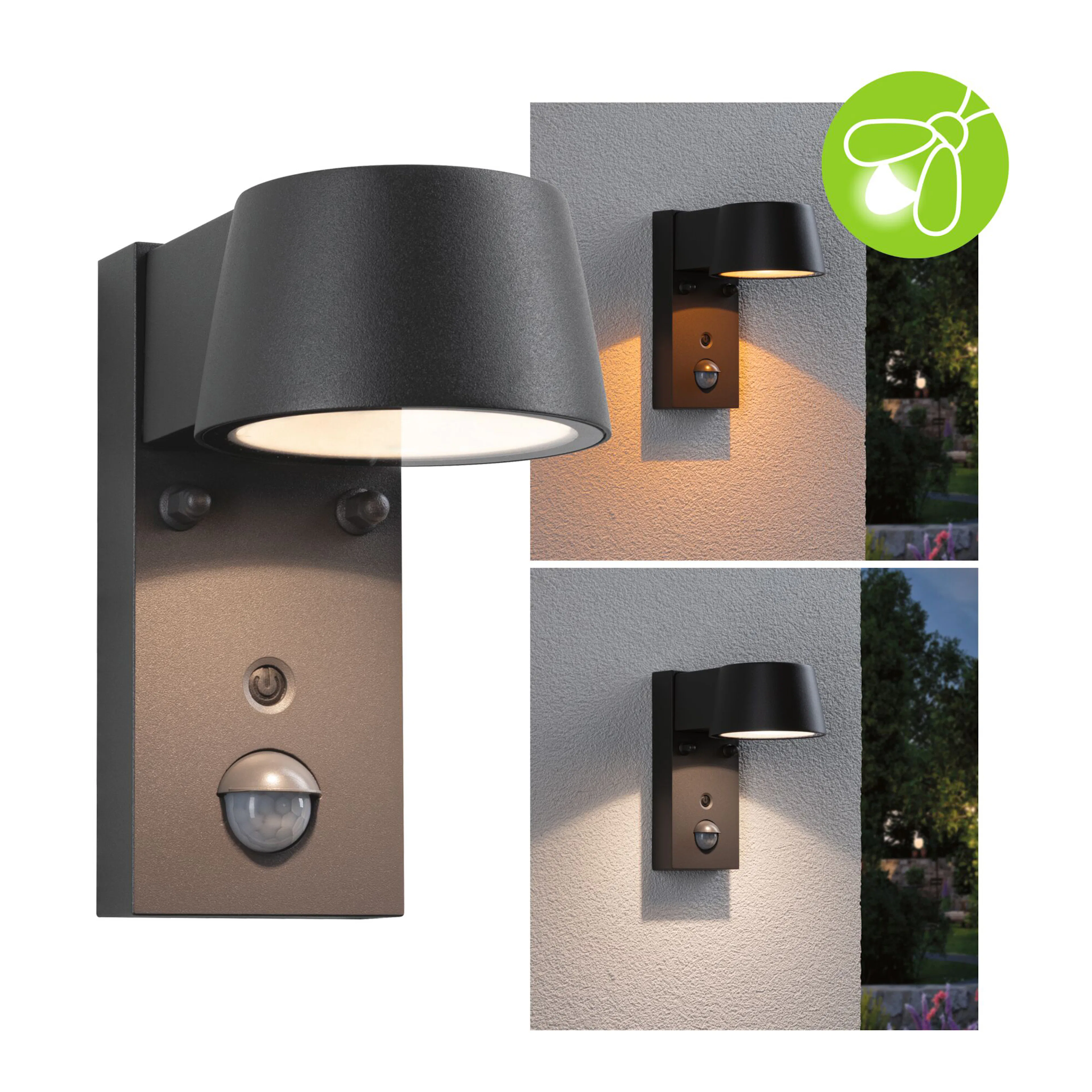 Fasadbelysning LED Paulmann Capea IP44 230V Design: med Skymningsstyrd Rörelsedetektor, Ljus: Gold Light (insektsvänlig)