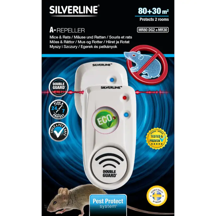 Avskräckare Silverline Mus och Råtta Mr80 Dg2+Mr30