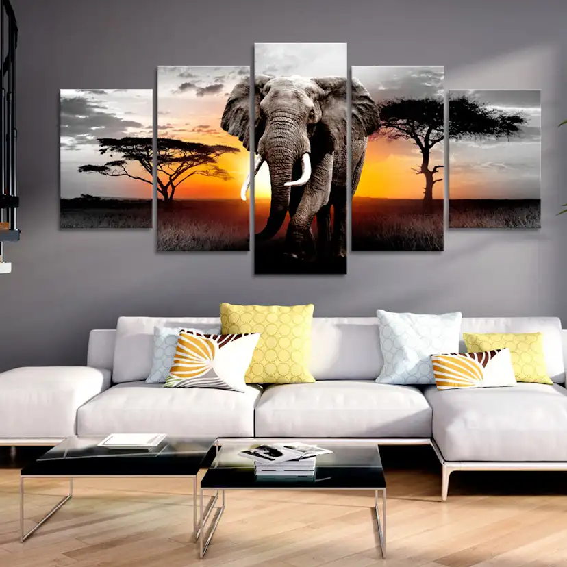 Tavla Arkiio Elephant at Sunset
