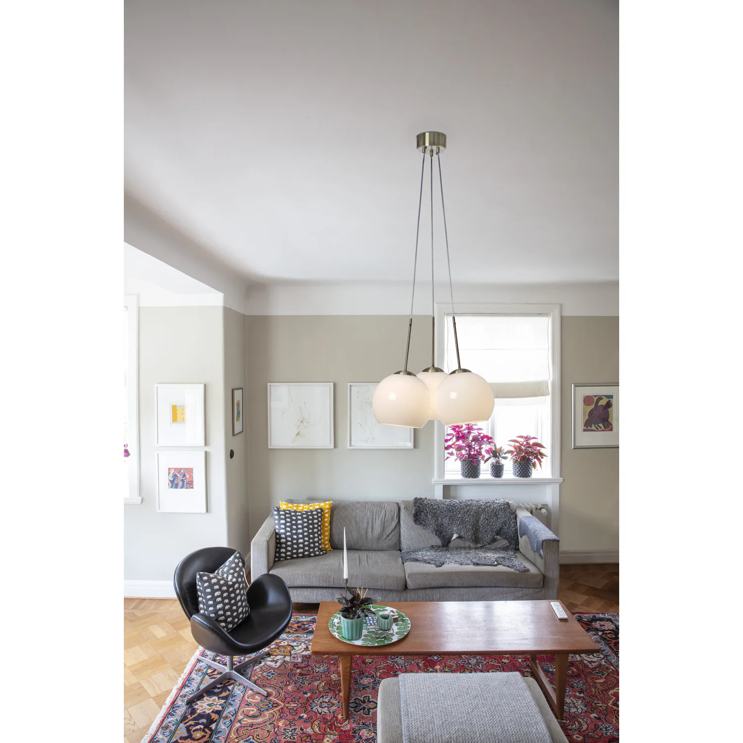 Taklampa Cottex Salle Hängande Lampa med 3 Glaskupor