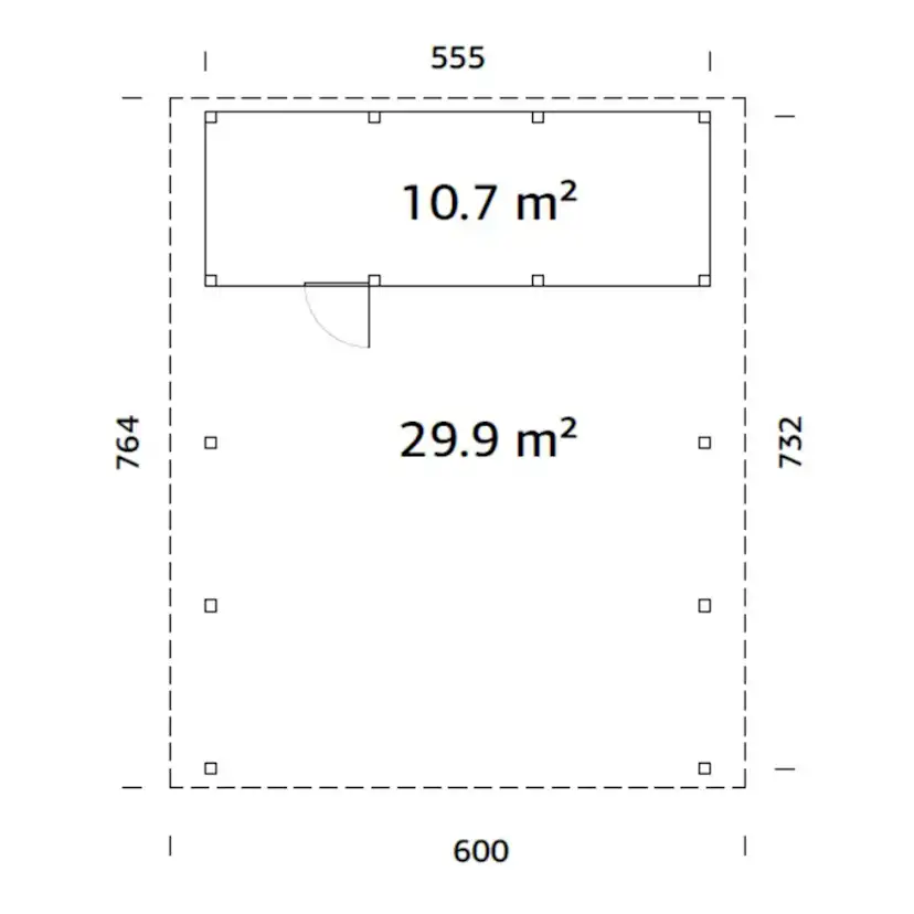 Carport Palmako Karl 40,6 m2 med Förråd