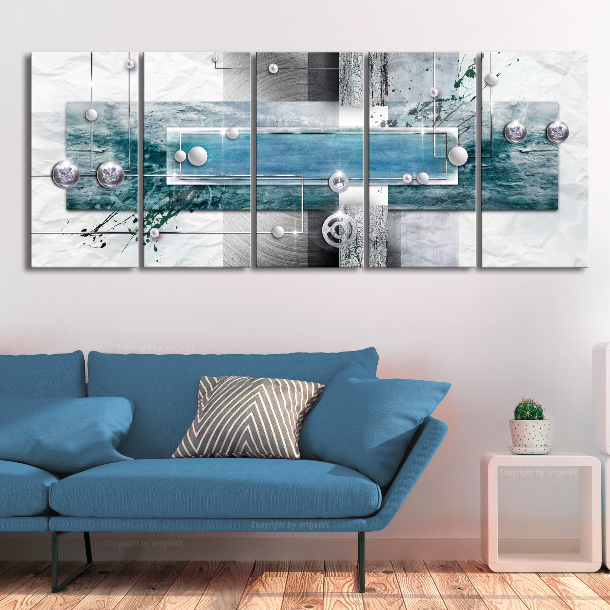 Tavla Arkiio Mysterious Mechanism Narrow Blue 5 delar