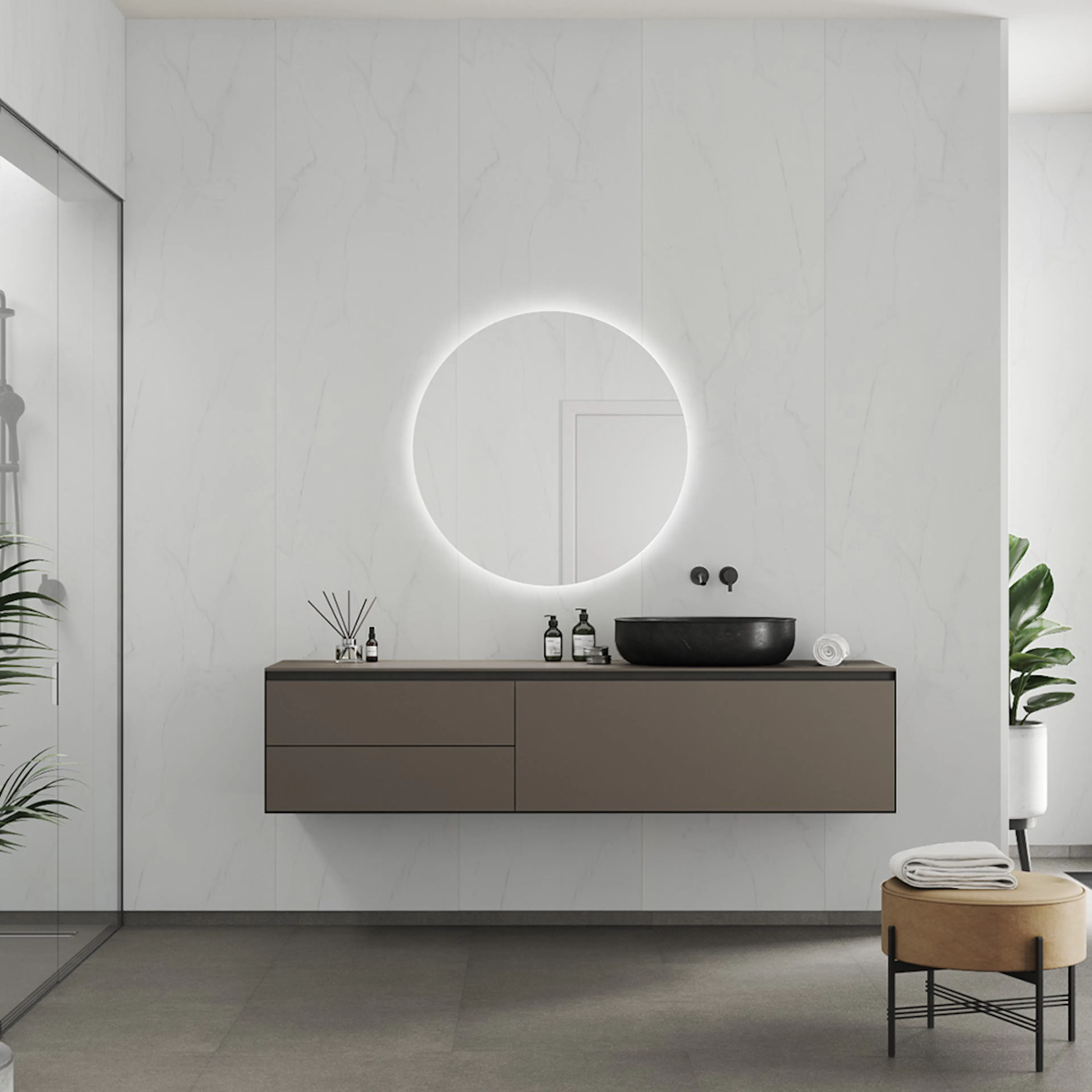 Våtrumsskiva Fibo 2487-LM10 S Bianco Marble 10x620x3020 mm
