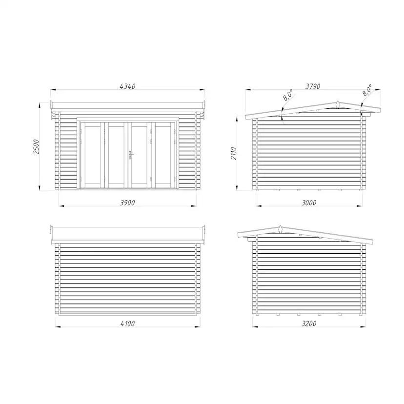Ines 11,1 m2 Impregnerad transparent
