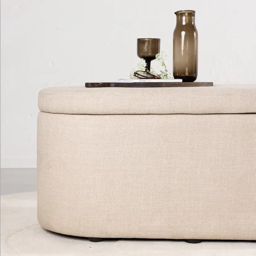 Sittpuff Venture Home Potenza Vit med Förvaringslåda